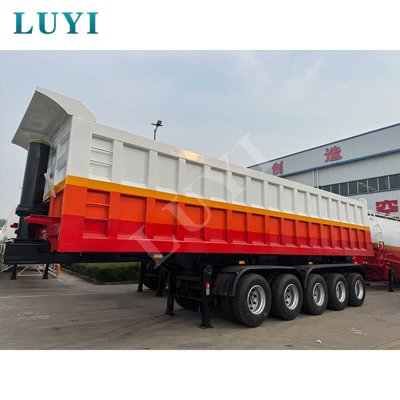 Pięcioosiowa naczepa wywrotka Luyi eksportowana do Ghany, uznana za profesjonalny sprzęt ciężki