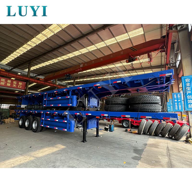 3-osiowa naczepa płaska o udźwigu 4 stóp i udźwigu 50 ton