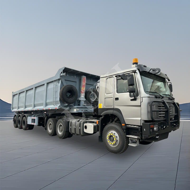 3 Trójosiowa przyczepa towarowa z wywrotką w kształcie litery U 3 Trójosiowa przyczepa towarowa z wywrotką w kształcie litery U