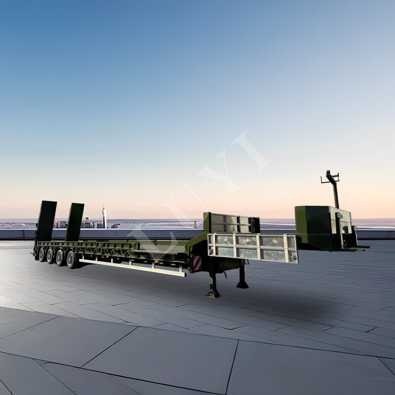 4-osiowa naczepa typu lowboy z gęsią szyją i udźwigiem 60 ton 4-osiowa naczepa typu lowboy z gęsią szyją i udźwigiem 60 ton