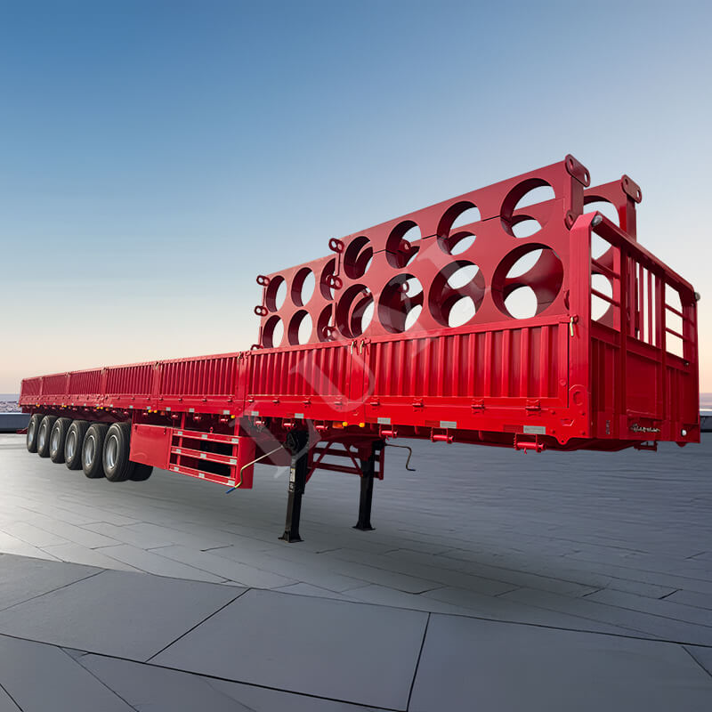 6-osiowa naczepa ze ścianą boczną, 15,5 m, 80-100 ton i 40 stóp,