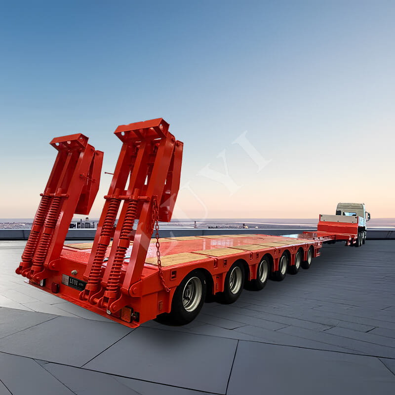 Przyczepa 6-osiowa, 80-tonowa, 100-tonowa, 120-tonowa gęsia szyja, chowana przyczepa niskopodwoziowa